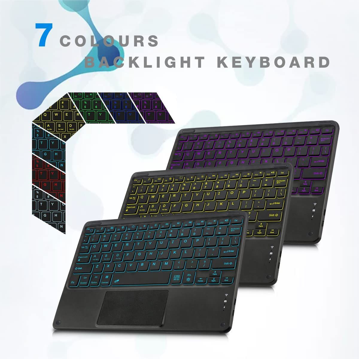 RGB Bluetooth Keyboard For Phones And Tablets.