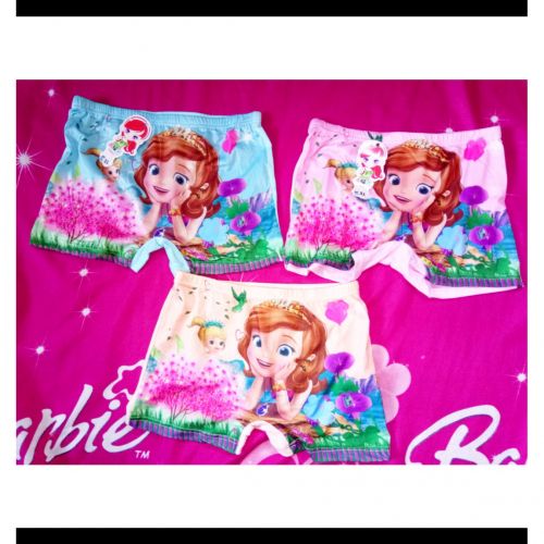 GIRLS' CARTOON CHARACTER COTTON SHORTS/PANTS--(3 Pieces)