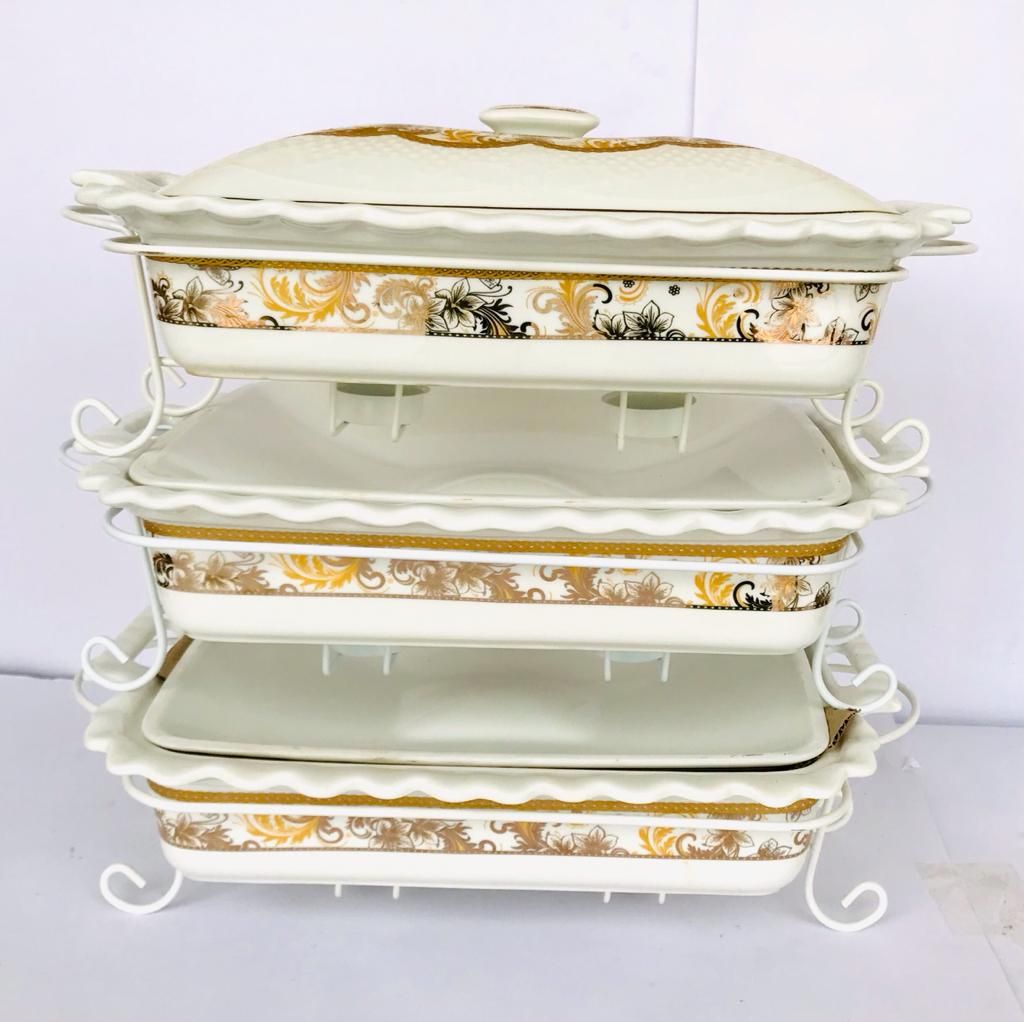 3 SETS FOOD DISPLAY INSULATED PLATE