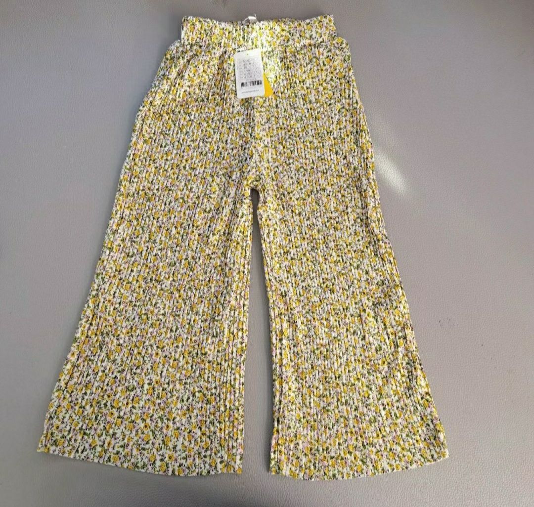 Flowery Print Wide Leg Girl's Pant Trouser