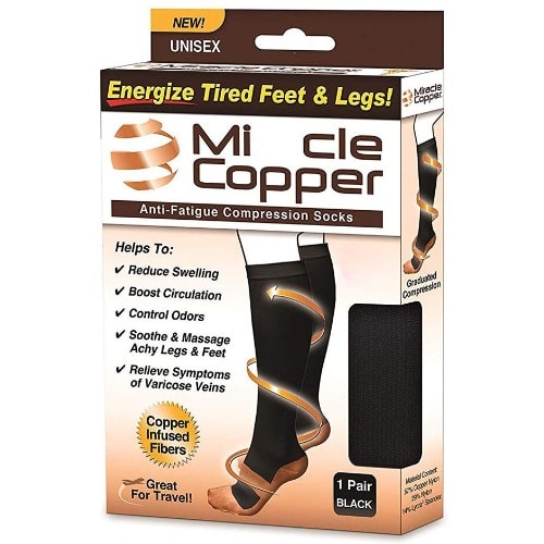Copper Compression Socks Relieve Ache Soreness Recovery Support