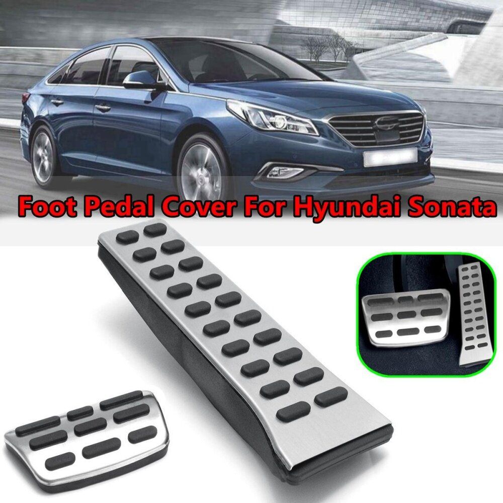 2pcs No-Drilling Automatic Foot Pedal Cover Kit For Hyundai Sonata LF 2015 2016