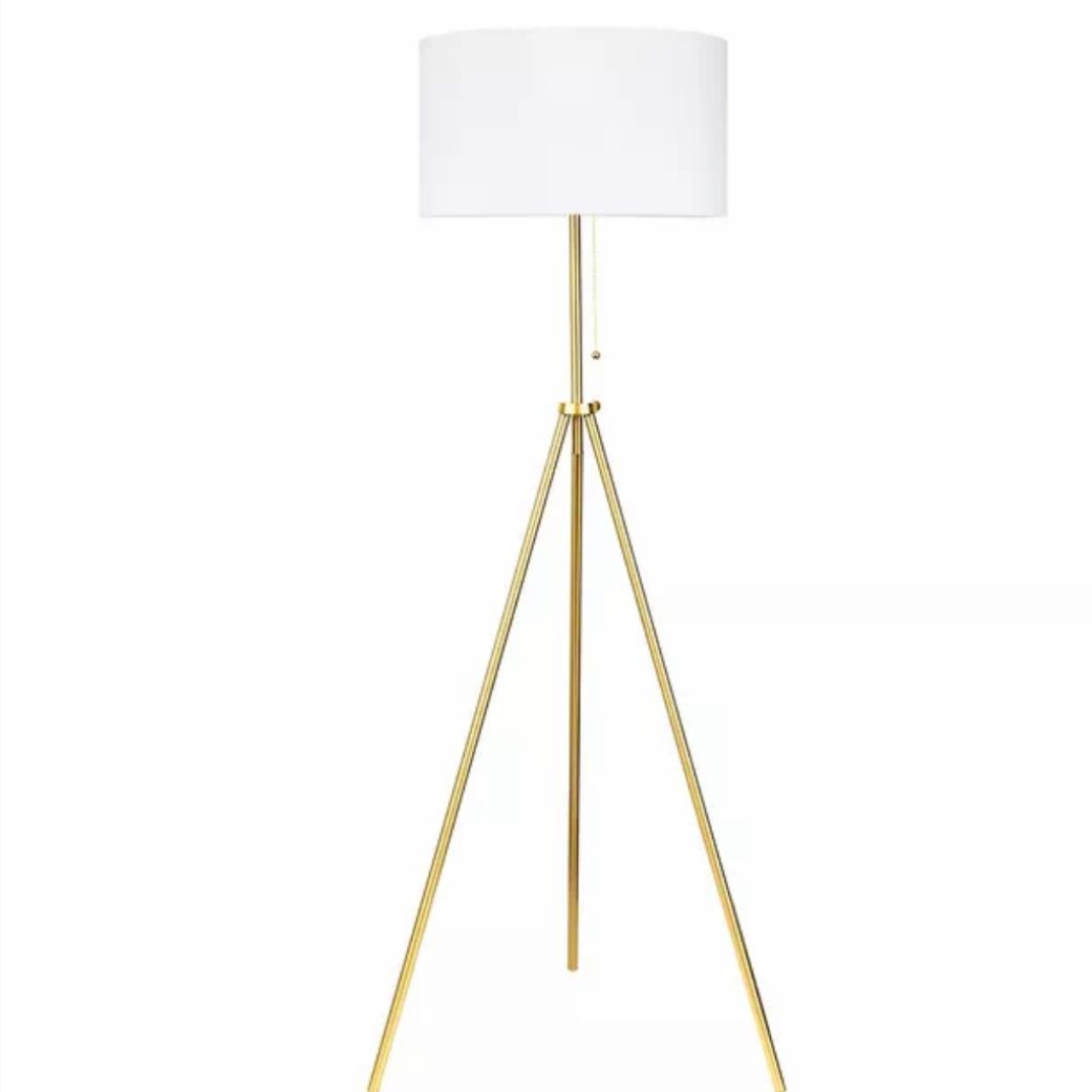 GOLD PLATED  FLOOR LAMP - 3 LEG