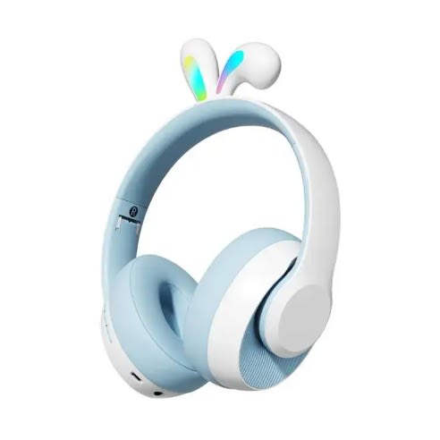 Kids Wireless Heaphone Rabbit Ears Led Light Headphone