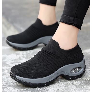 Unique Women Socks Sneakers - Black