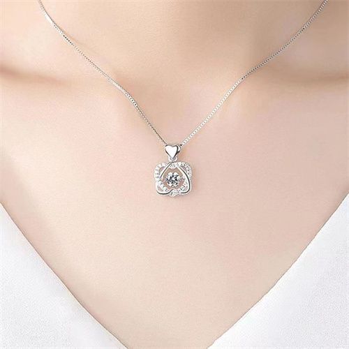 Heart Shaped Diamond Pendant Necklace