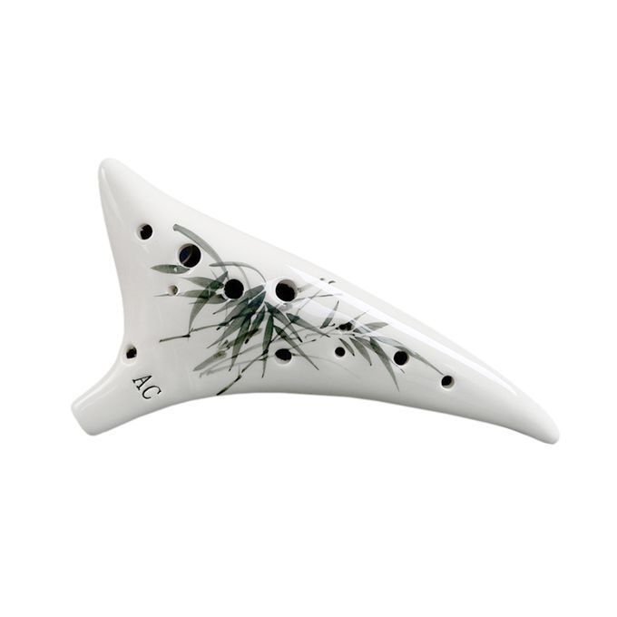 12 Holes Warped-tail Ceramic Ocarina Alto C Hand Painted