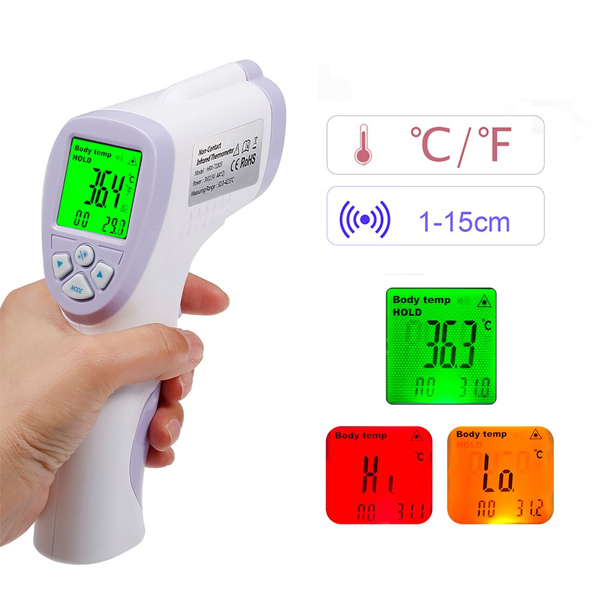 Digital Forehead Handheld Infrared Thermometer Temperature