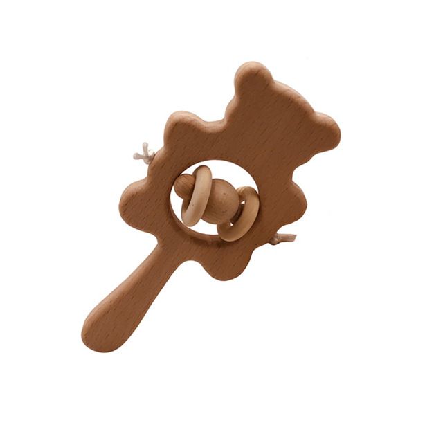 Wooden Rattle Toys Bed Stroller Educational Toys 0-12Months