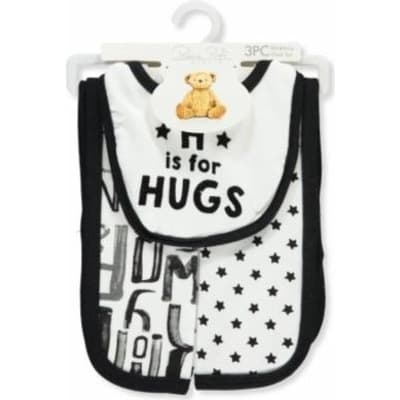 3 Piece Bib And Burp Cloth Set