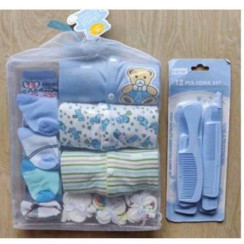 Child Of Mine Baby Sleepsuit,socks,wash Cloth, And Comb Set(combo Pack)