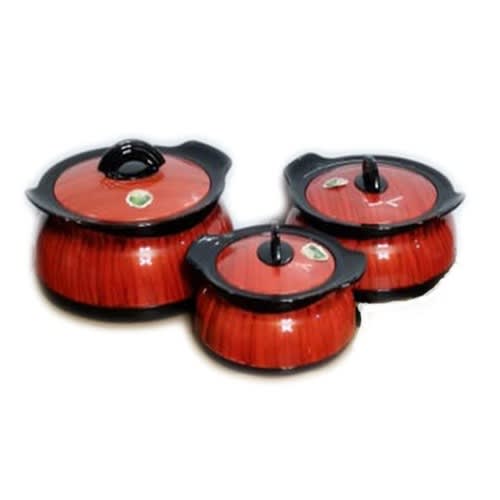 3 Pieces Insulated Hot Pot - Red