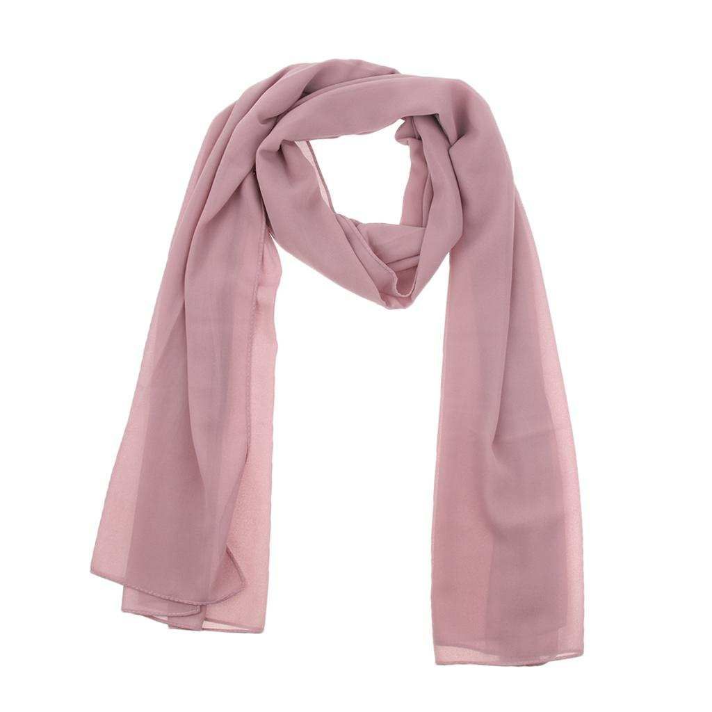Bubble Chiffon Scarf Hijab Plain Maxi Headscarf Dusty Pink