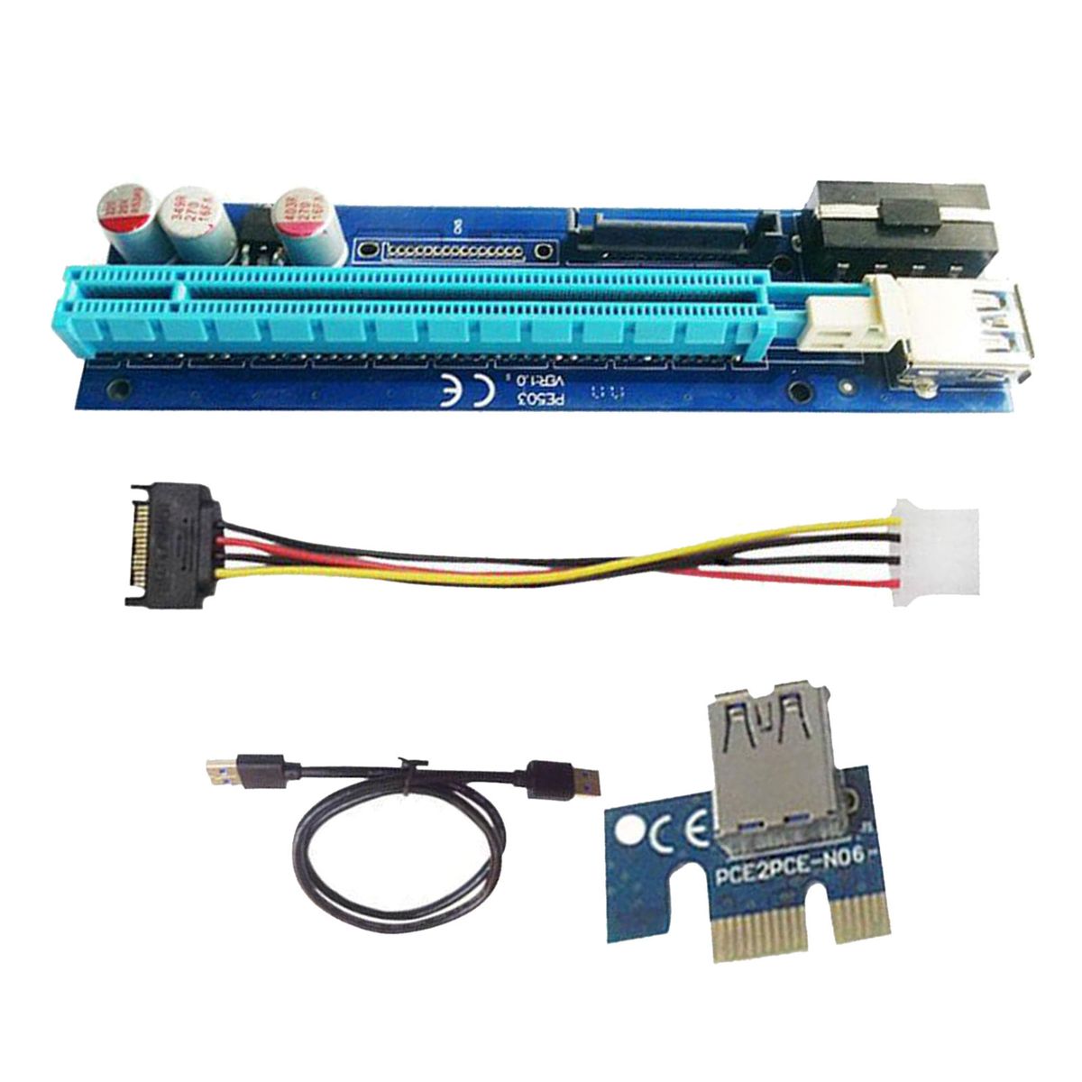 PE503 -E GPU Riser Card 4PIN+ Adapter  Power For Bitcoin
