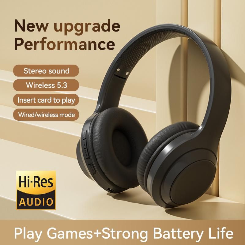 Over-ear bluetooth wireless headset Black