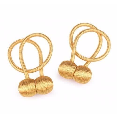 Magnetic Decorative Curtain Tiebacks Clip - Gold - 2 Pieces