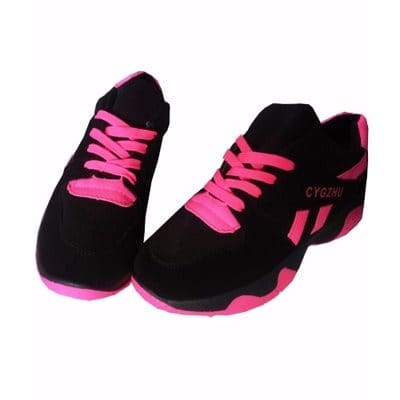 Women's Sneakers - Black & Pink