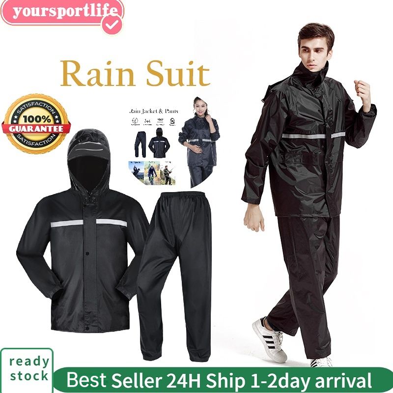 High Quality Waterproof Raincoat PVC Night Reflect Hooded Outdoor Rainwear