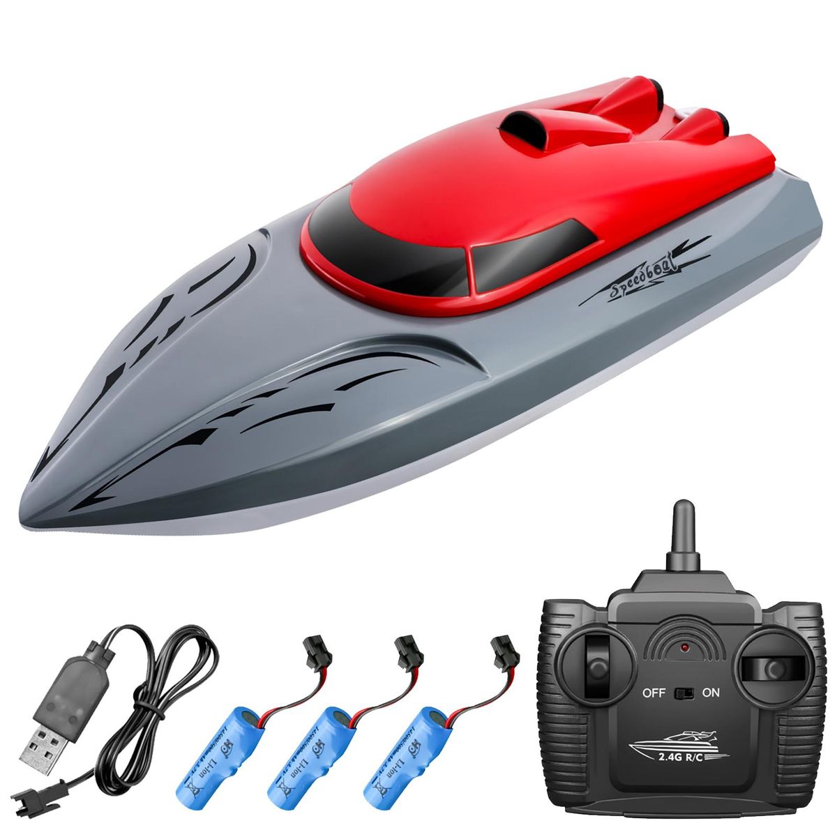 806 2.4G RC Boat Remote Control Boat 20KM/h Waterproof Toy High Speed RC Boat Racing Boat Gift for Kids