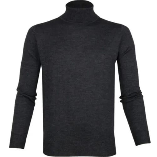 Turtleneck Long Sleeved Shirt - Plain Black