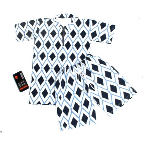 Mens Luxury 2 Piece Zipped Collar Neck Tshirt And Short