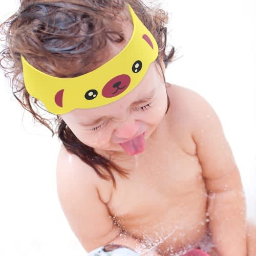 Shower Cap  Shampoo Eye Shield For Baby Bath - Yellow