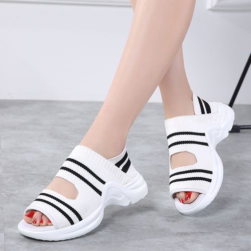 Ladies Fashion Breathable Sandals Horseshoe Heel Sneakers