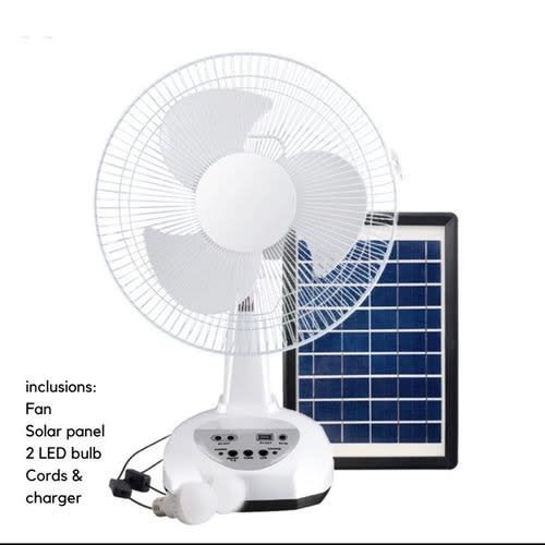 Rechargeable Table Fan With Solar Panel