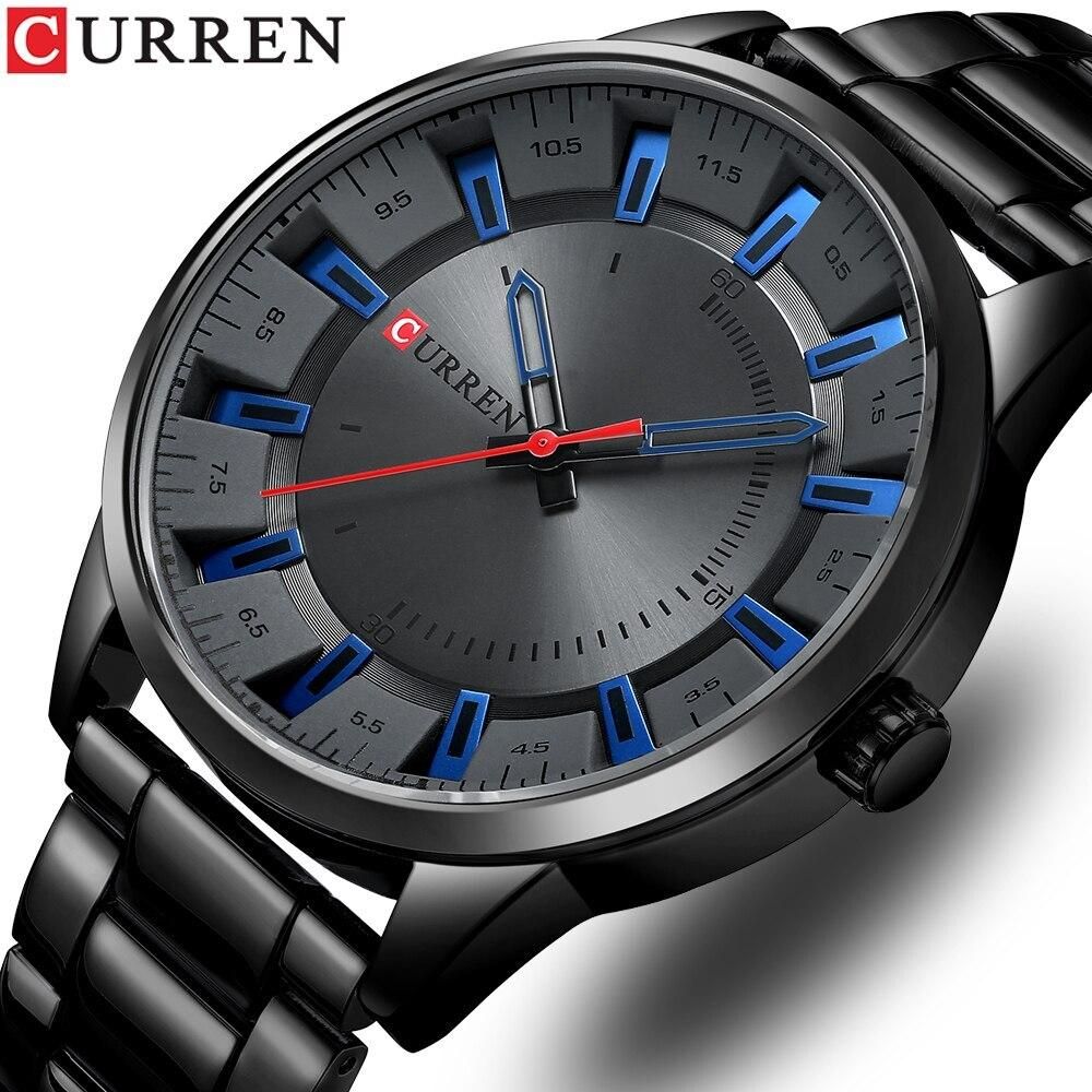 CURREN New Fashion Simple Style Men Watches Quartz Wristwatches Stainless Steel Band Clock Male Relogio Masculino