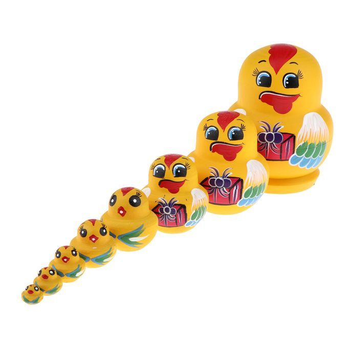 10pcs Cute Russian Wooden Hand Painted Nesting Dolls Kids Toys