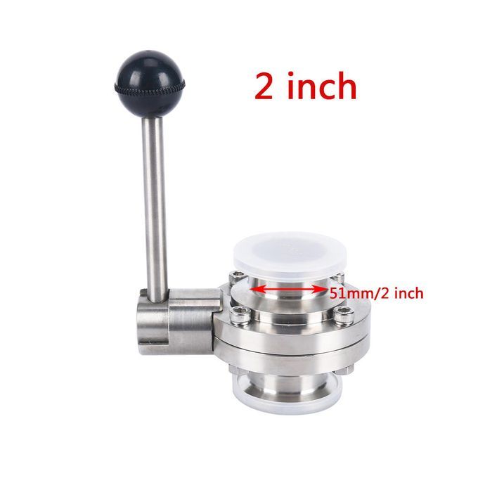 51mm Tri Clamp Sanitary Butterfly Valve Stainless Steel With Pull