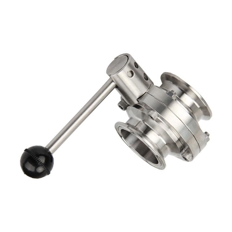 304/316 Sanitary Stainless Steel Quick-Installation Butterfly Valve Quick Coupler Chuck Chuck Sleeve Clamp Butterfly Valve Manual