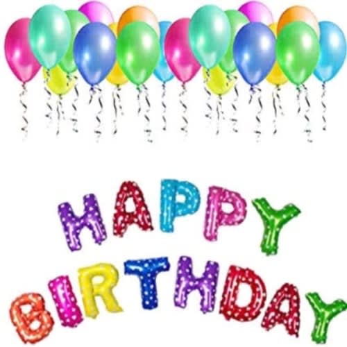 16" Happy Birthday Lett Foil Balloon Set - Multicolor - 13 Letters