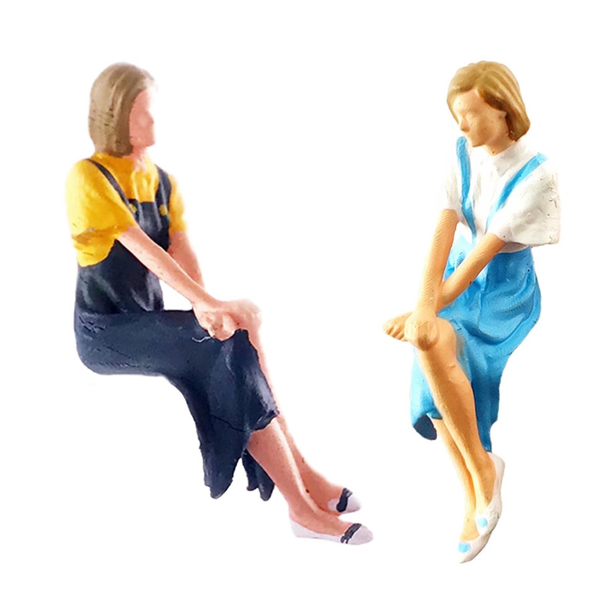 2x 1:64 Resin Miniature People Model Realistic Reader DIY