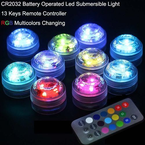 10pcs LED Remote Controlled RGB Submersible Light