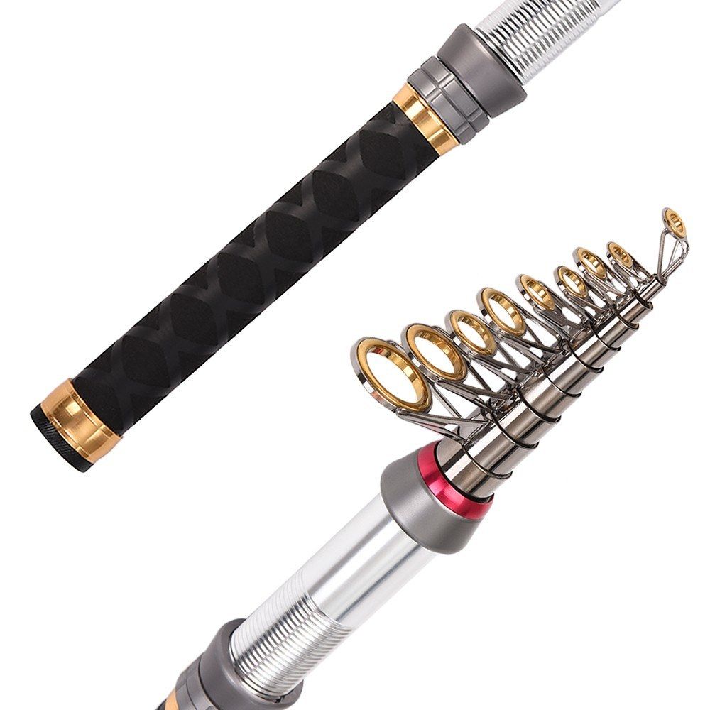 Carbon Fiber Telescopic Fishing Rod 1.3-2.4m Sea Rods Travel