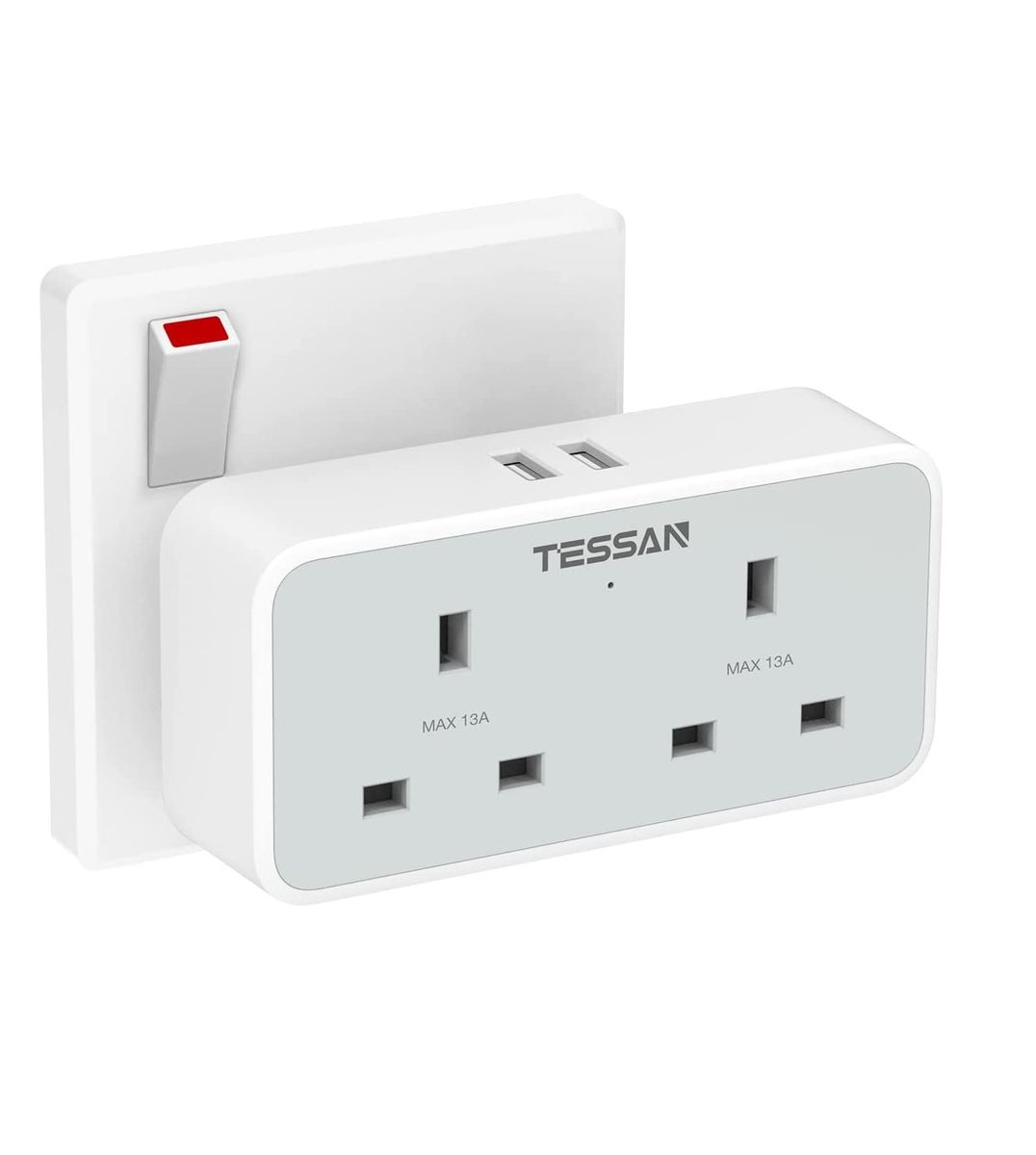 USB Wall Charger Double Plug Adaptor Power Strip With 2 USB