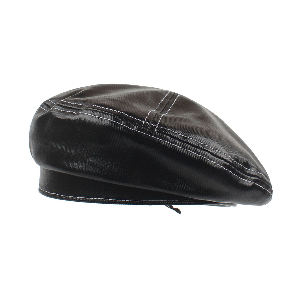 Women Beret Hat PU Leather Adjustable Fashion Artist Cap