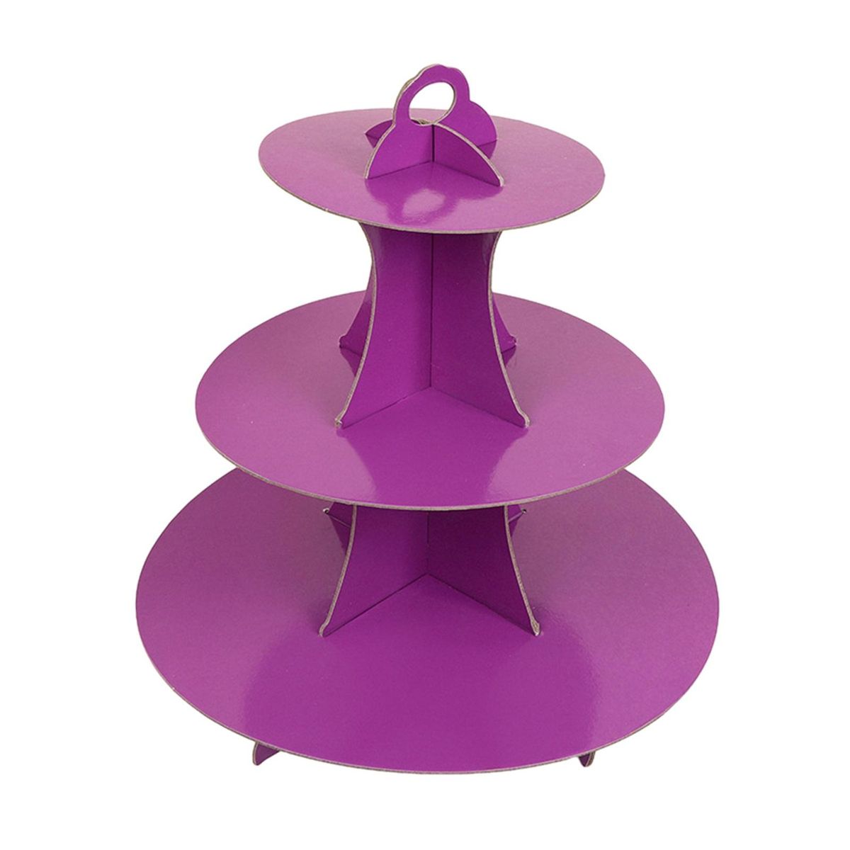 Dessert Plate Tray Tiered Cupcake Stand Birthday Cake Display Holder Purple