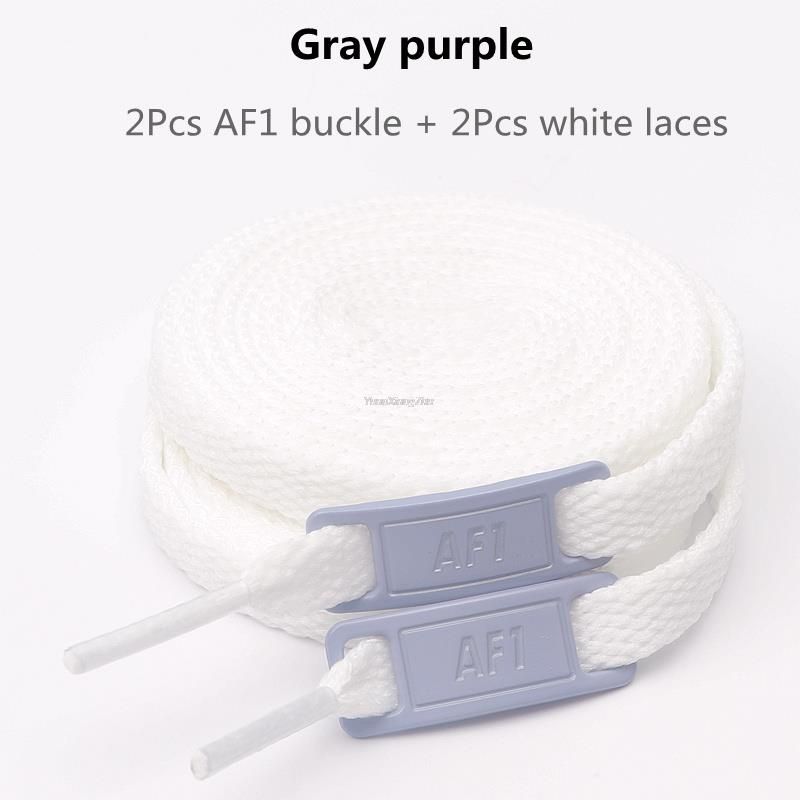 4Pcs AF1 Shoelaces Combination White Flat Laces And Shoe Decoration Suit Sneaker Shoelace Air Force One Shoes Accessories Gray Purple