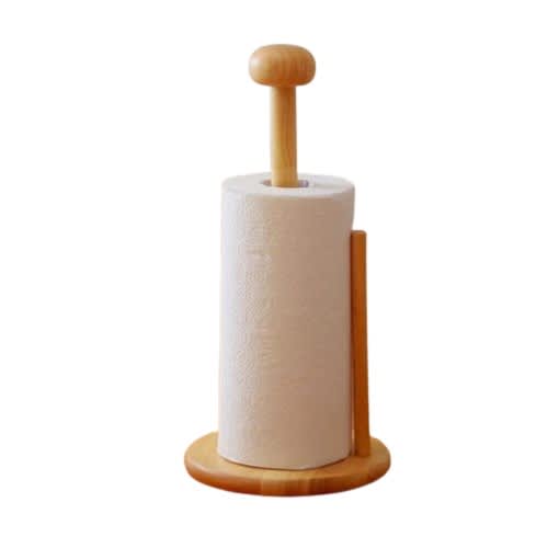 Countertop Wooden Paper Towel Holder Stand
