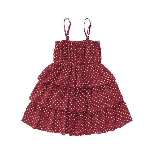 1-6 Years Kid Girl Red Polka Dots Sleeveless Slip Dress
