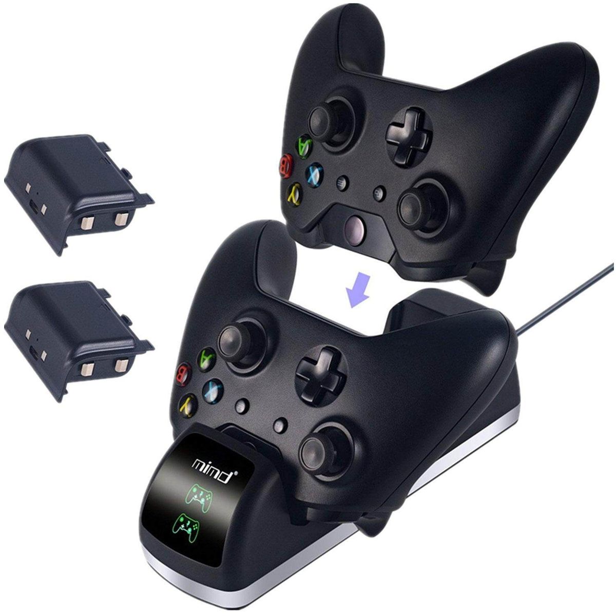 Xbox One Controller Charger Dual One S/One X Controller Charger Stand Station Remote Game Controller Charger Dock With 2 X400mAh Rechargeable Kit BDZ
