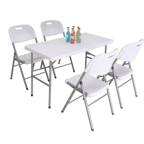 Outdoor Folding Table & 4 Chairs - 6ft