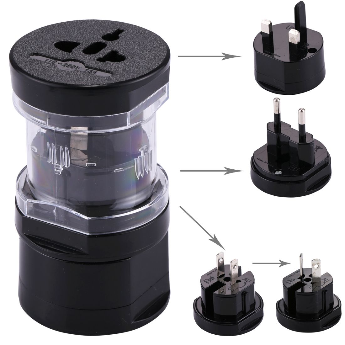 All In 1 EU + AU + UK + US Plug Travel Universal Adaptor