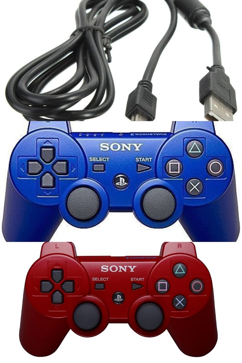 A Pair Of PS 3 Wireless Controller+1 Free USB Cord
