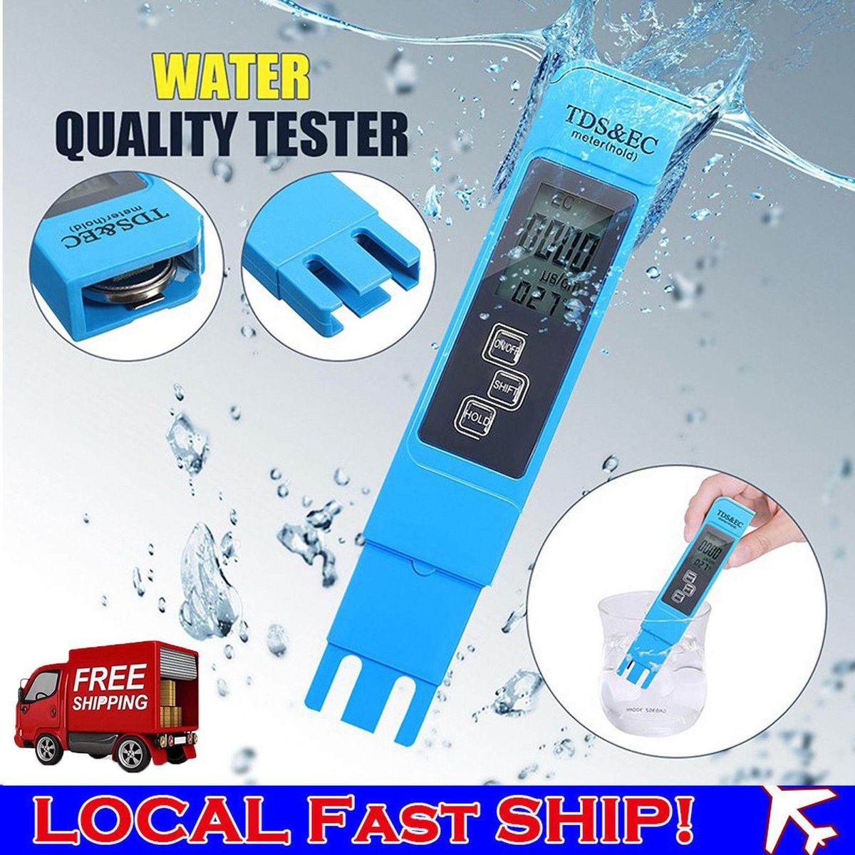 3 IN1 Digital LCD TDS EC TEMP PPM Meter Tester Filter Pen Water Purity AU
