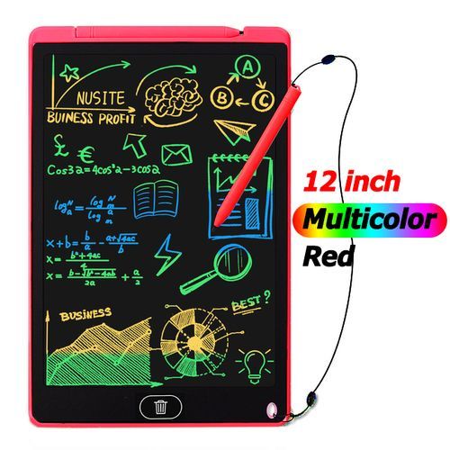 12 Inch Writing Board Drawing Tablet LCD Screen Writing Tablet Digital Graphic Tablets Electronic Handwriting Pad Toys For Child(#Red 12in Color)