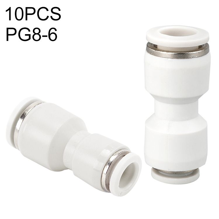 PG8-6 10pcs Reducing Straight Pneumatic Connector