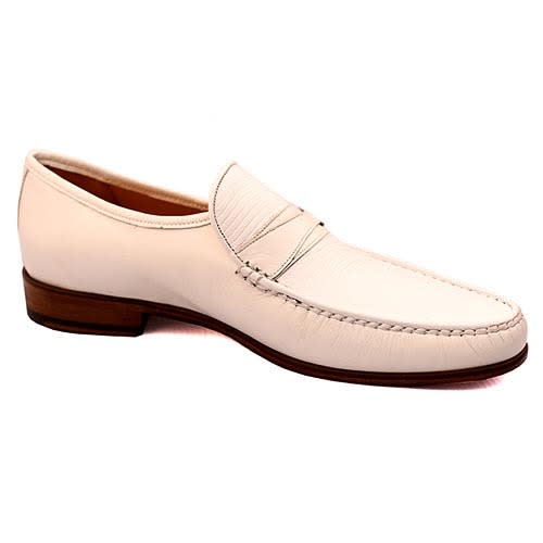 Plain And Patterned Calfskin White Nappa Shoe
